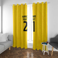 New Zealand Rugby Pacific Custom Window Curtain Hau Awhiowhio Maori Tribal Tattoo LT9 With Grommets Gold - Polynesian Pride