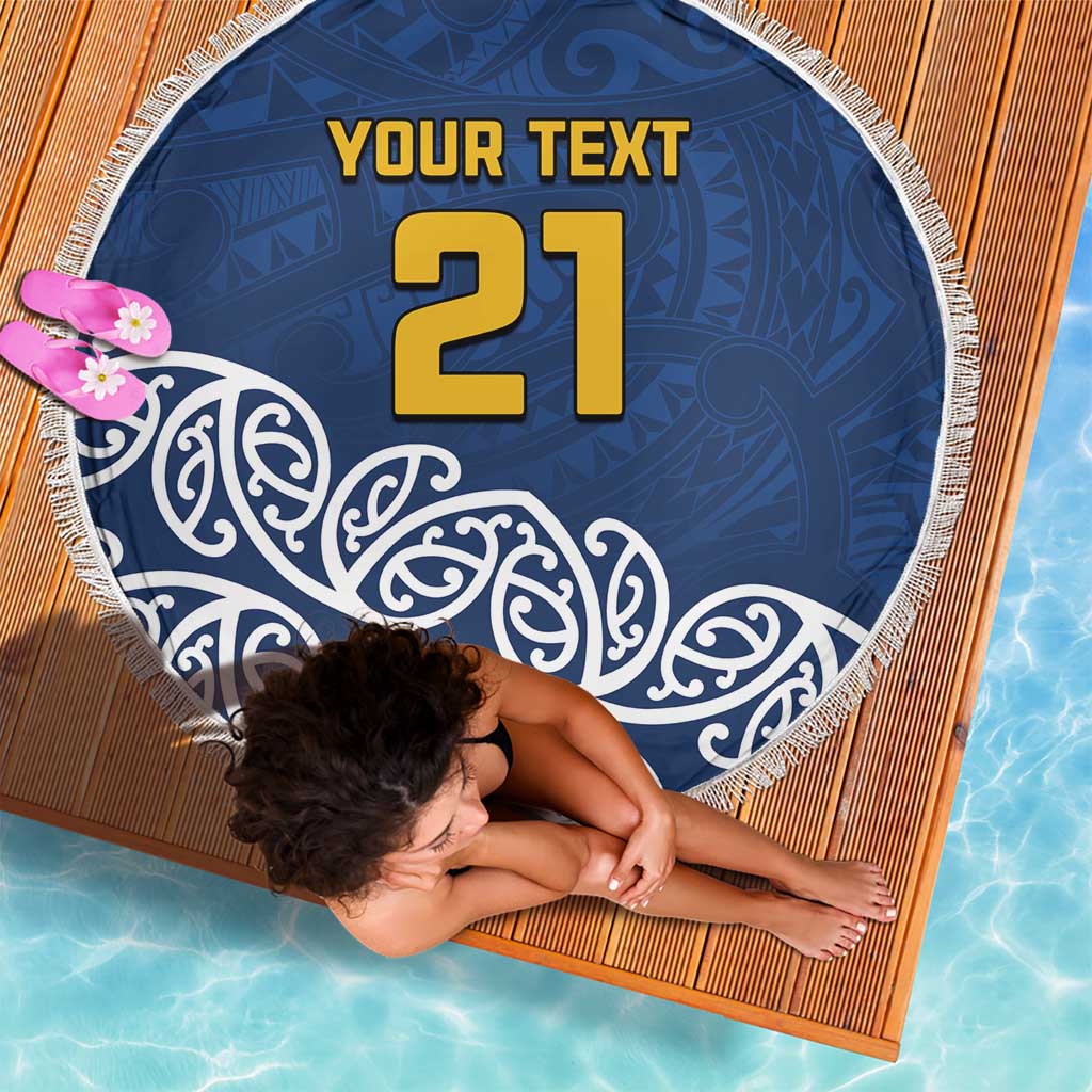 New Zealand Rugby Pacific Custom Beach Blanket Kahupeka Maori Kowhaiwhai Pattern