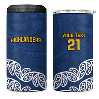 New Zealand Rugby Pacific Custom 4 in 1 Can Cooler Tumbler Kahupeka Maori Kowhaiwhai Pattern LT9 One Size: 16 oz Blue - Polynesian Pride