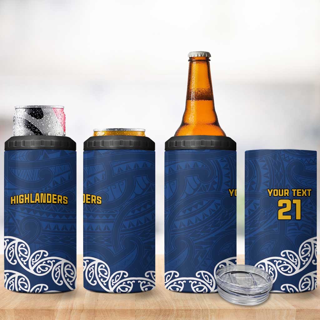 New Zealand Rugby Pacific Custom 4 in 1 Can Cooler Tumbler Kahupeka Maori Kowhaiwhai Pattern LT9 - Polynesian Pride