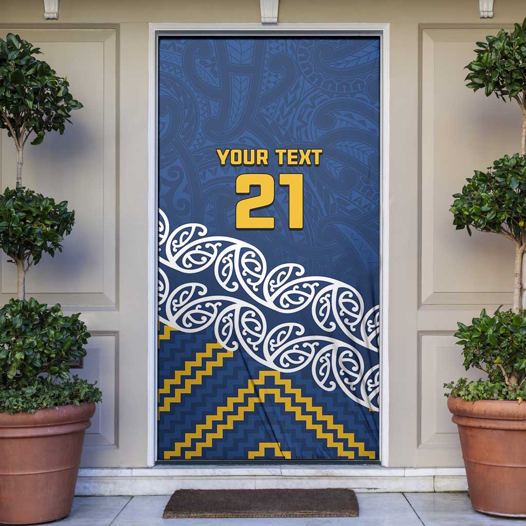 New Zealand Rugby Pacific Custom Door Cover Kahupeka Maori Kowhaiwhai Pattern - Polynesian Pride