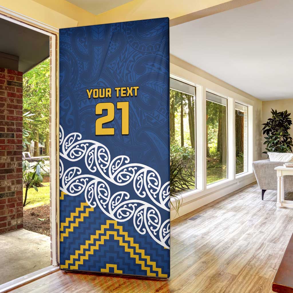 New Zealand Rugby Pacific Custom Door Cover Kahupeka Maori Kowhaiwhai Pattern - Polynesian Pride