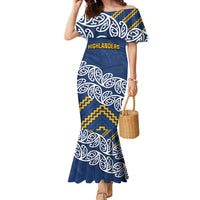 New Zealand Rugby Pacific Custom Family Matching Mermaid Dress and Hawaiian Shirt Kahupeka Maori Kowhaiwhai Pattern