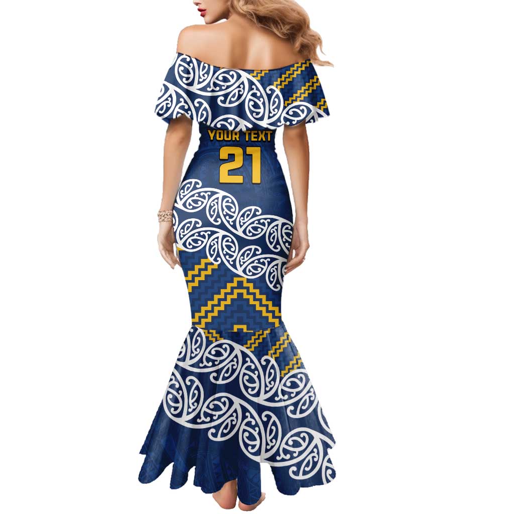 New Zealand Rugby Pacific Custom Family Matching Mermaid Dress and Hawaiian Shirt Kahupeka Maori Kowhaiwhai Pattern