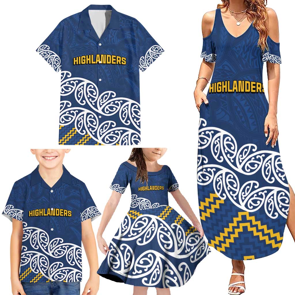 New Zealand Rugby Pacific Custom Family Matching Summer Maxi Dress and Hawaiian Shirt Kahupeka Maori Kowhaiwhai Pattern