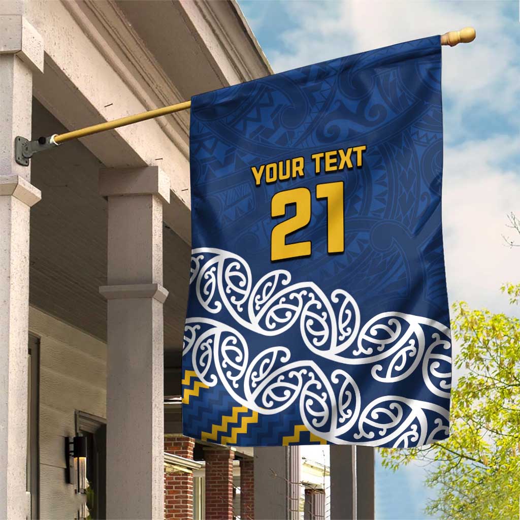 New Zealand Rugby Pacific Custom Garden Flag Kahupeka Maori Kowhaiwhai Pattern