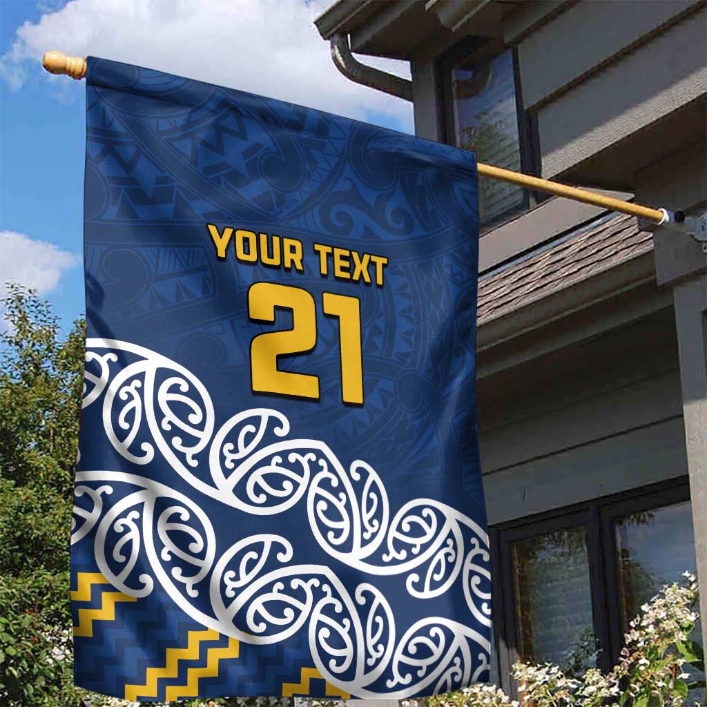 New Zealand Rugby Pacific Custom Garden Flag Kahupeka Maori Kowhaiwhai Pattern