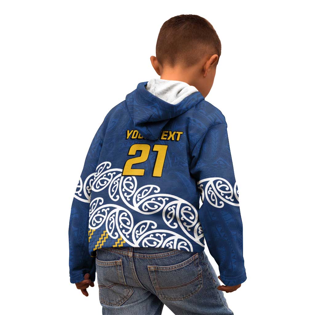 New Zealand Rugby Pacific Custom Kid Hoodie Kahupeka Maori Kowhaiwhai Pattern