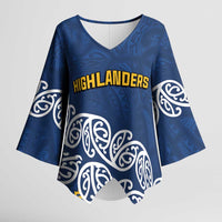 New Zealand Rugby Pacific Custom Kimono Sleeve Blouse Kahupeka Maori Kowhaiwhai Pattern - Polynesian Pride