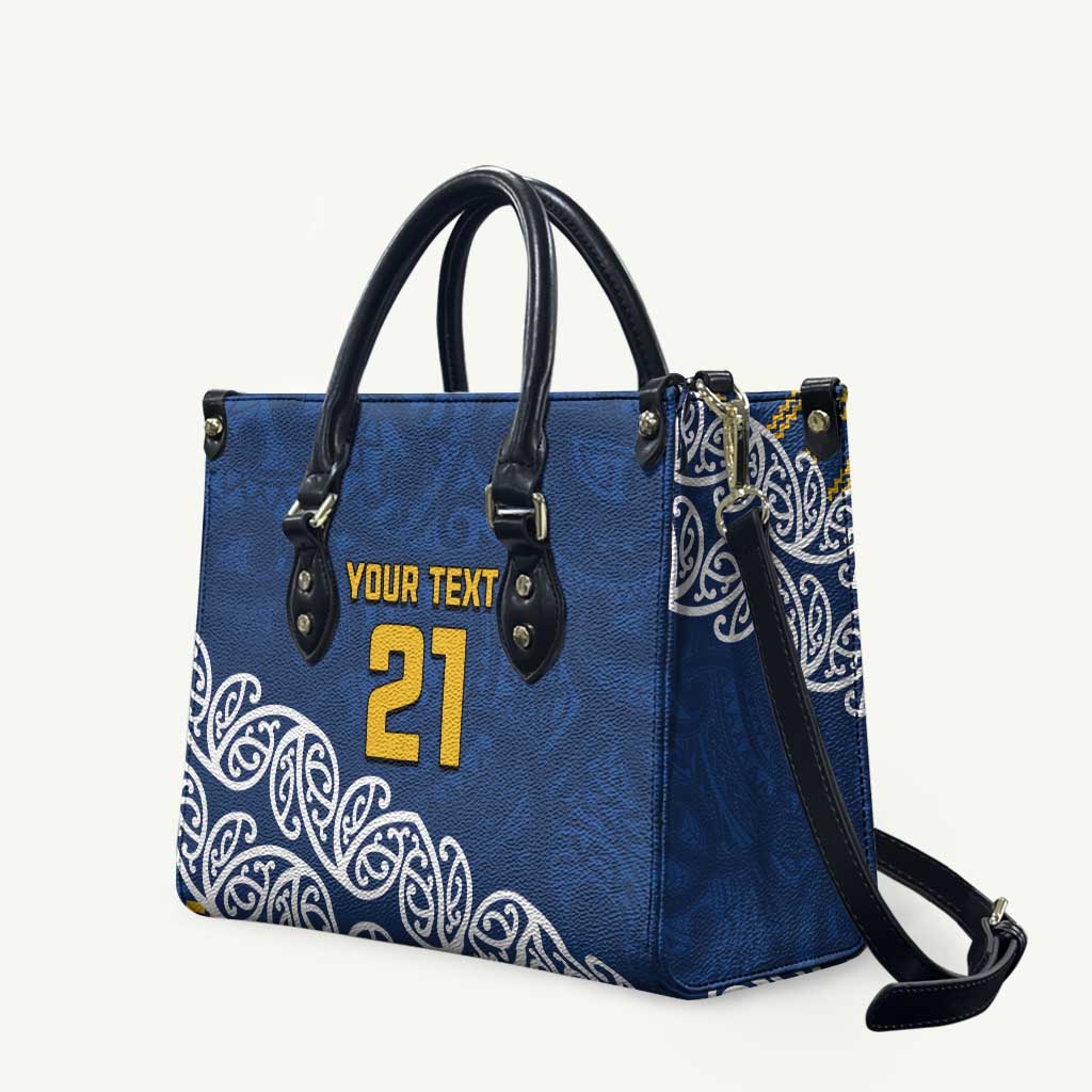 New Zealand Rugby Pacific Custom Leather Bag Kahupeka Maori Kowhaiwhai Pattern - Polynesian Pride