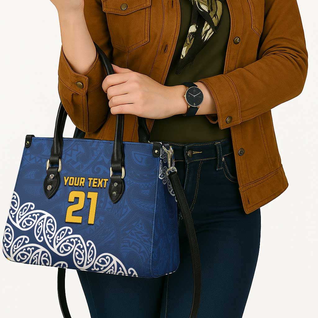 New Zealand Rugby Pacific Custom Leather Bag Kahupeka Maori Kowhaiwhai Pattern - Polynesian Pride