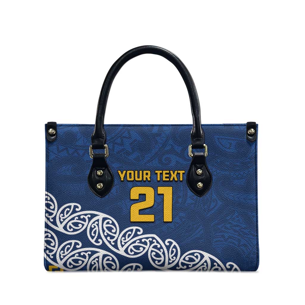 New Zealand Rugby Pacific Custom Leather Bag Kahupeka Maori Kowhaiwhai Pattern - Polynesian Pride