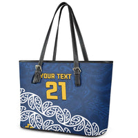 New Zealand Rugby Pacific Custom Leather Tote Bag Kahupeka Maori Kowhaiwhai Pattern