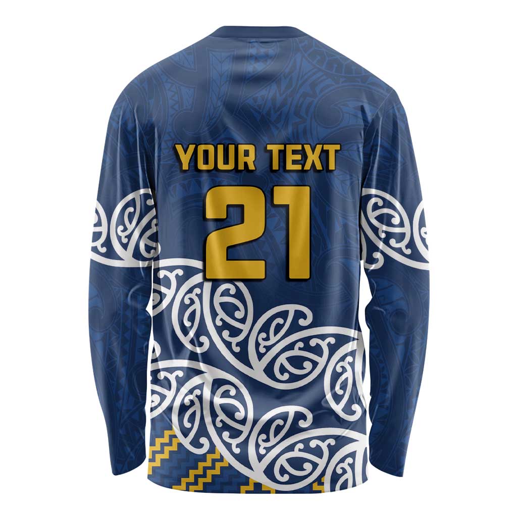 New Zealand Rugby Pacific Custom Long Sleeve Shirt Kahupeka Maori Kowhaiwhai Pattern