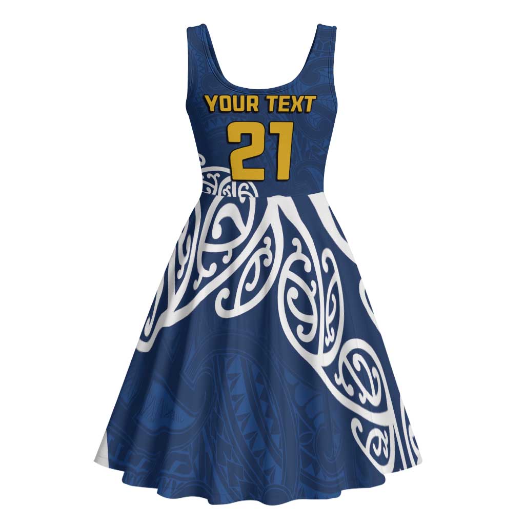 New Zealand Rugby Pacific Custom Midi Dress Kahupeka Maori Kowhaiwhai Pattern - Polynesian Pride