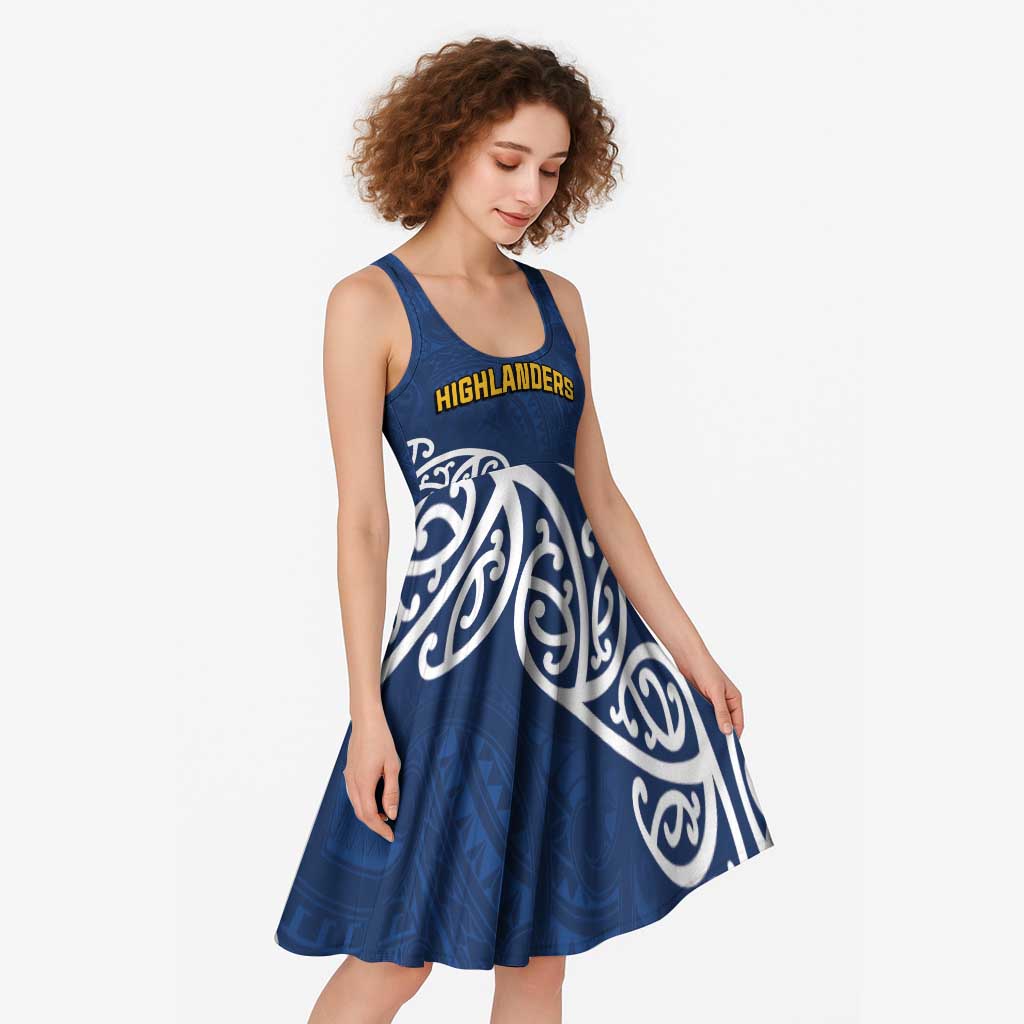New Zealand Rugby Pacific Custom Midi Dress Kahupeka Maori Kowhaiwhai Pattern - Polynesian Pride
