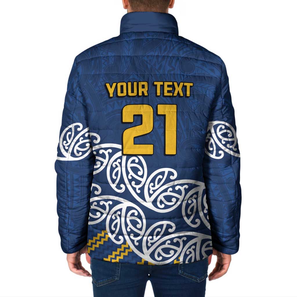 New Zealand Rugby Pacific Custom Padded Jacket Kahupeka Maori Kowhaiwhai Pattern - Polynesian Pride