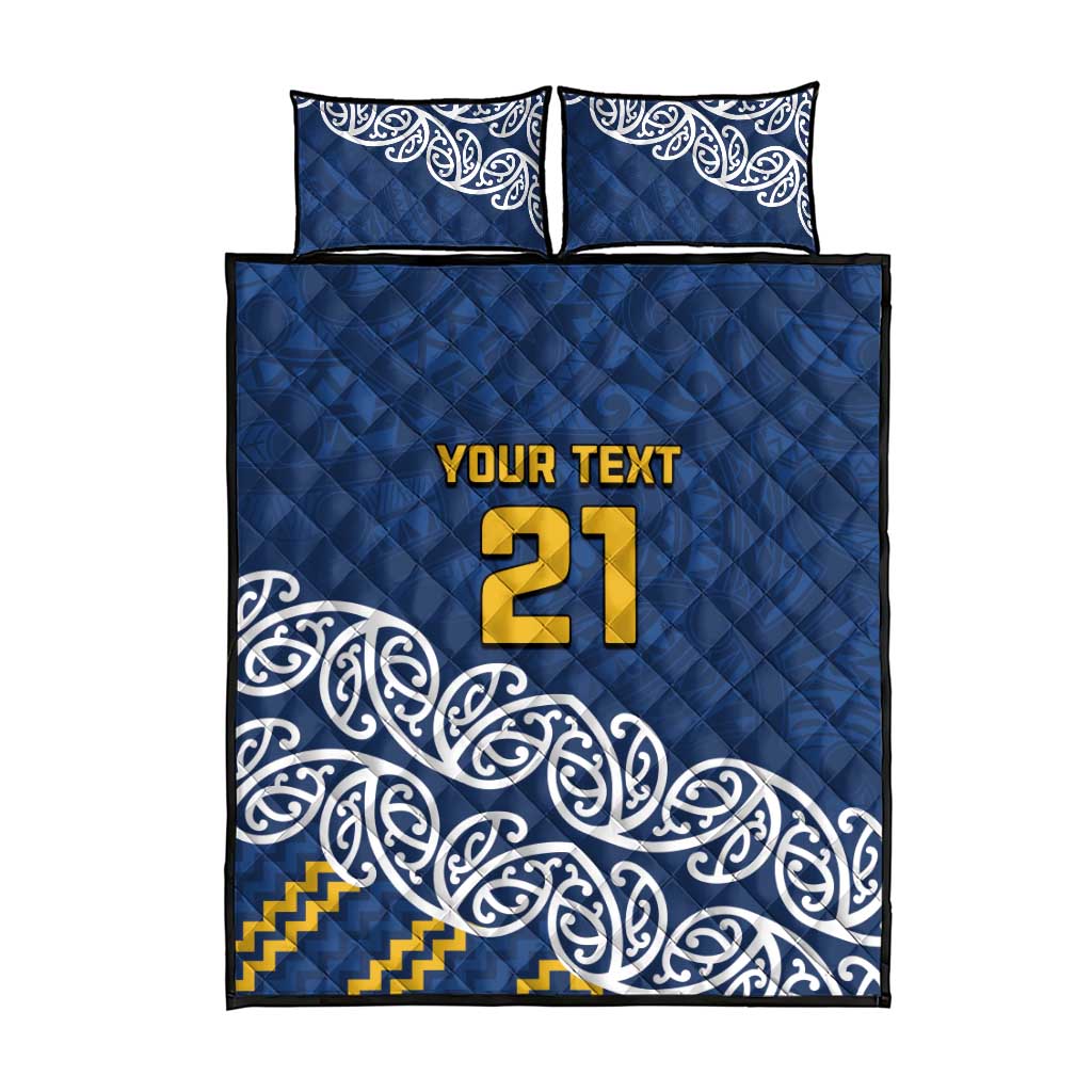 New Zealand Rugby Pacific Custom Quilt Bed Set Kahupeka Maori Kowhaiwhai Pattern