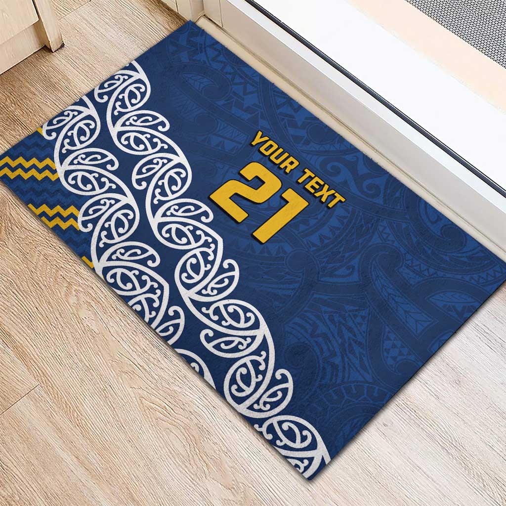 New Zealand Rugby Pacific Custom Rubber Doormat Kahupeka Maori Kowhaiwhai Pattern