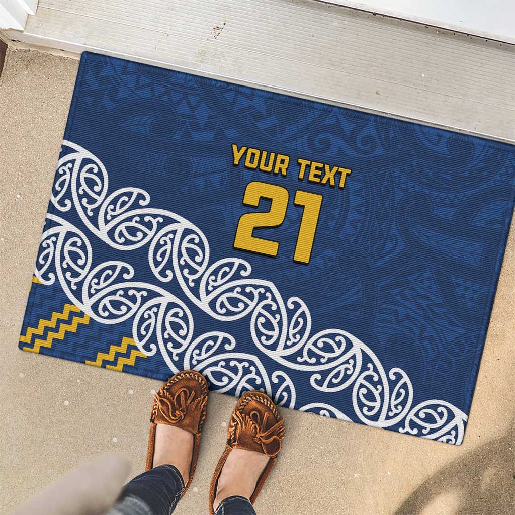 New Zealand Rugby Pacific Custom Rubber Doormat Kahupeka Maori Kowhaiwhai Pattern