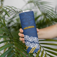 New Zealand Rugby Pacific Custom Skinny Tumbler Kahupeka Maori Kowhaiwhai Pattern LT9 - Polynesian Pride