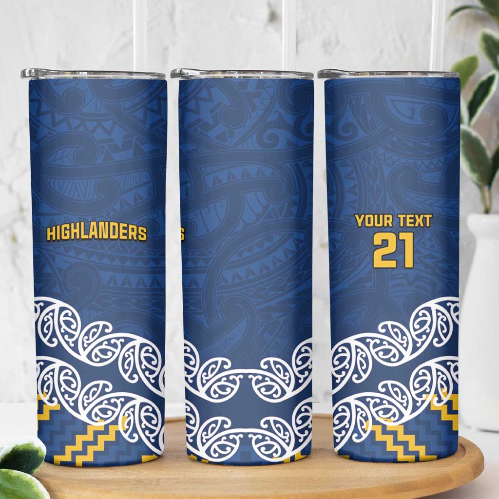 New Zealand Rugby Pacific Custom Skinny Tumbler Kahupeka Maori Kowhaiwhai Pattern LT9 - Polynesian Pride