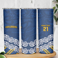 New Zealand Rugby Pacific Custom Skinny Tumbler Kahupeka Maori Kowhaiwhai Pattern LT9 - Polynesian Pride