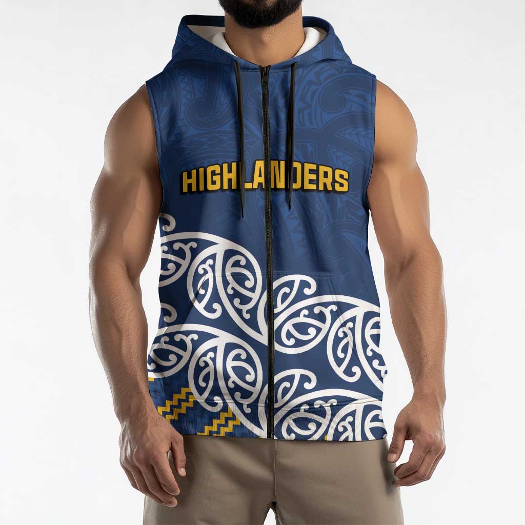 New Zealand Rugby Pacific Custom Sleeveless Zip Hoodie Kahupeka Maori Kowhaiwhai Pattern LT9 - Polynesian Pride