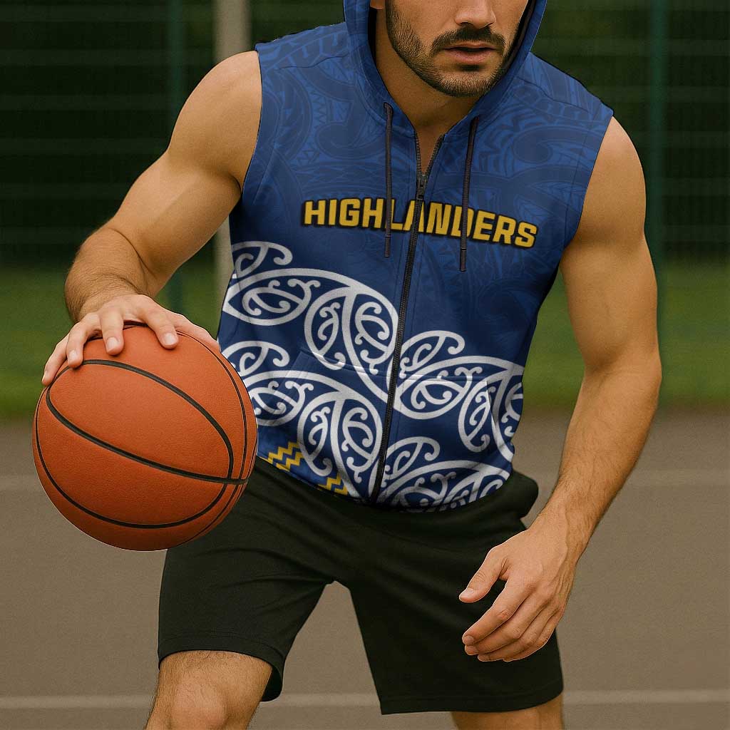 New Zealand Rugby Pacific Custom Sleeveless Zip Hoodie Kahupeka Maori Kowhaiwhai Pattern LT9 - Polynesian Pride