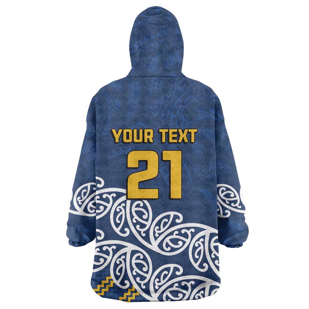 New Zealand Rugby Pacific Custom Wearable Blanket Hoodie Kahupeka Maori Kowhaiwhai Pattern