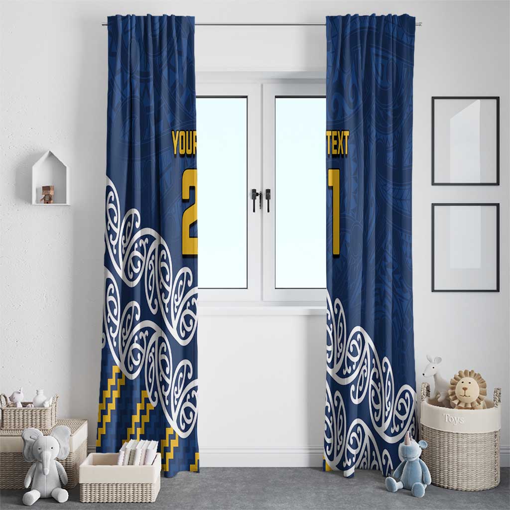 New Zealand Rugby Pacific Custom Window Curtain Kahupeka Maori Kowhaiwhai Pattern LT9 - Polynesian Pride