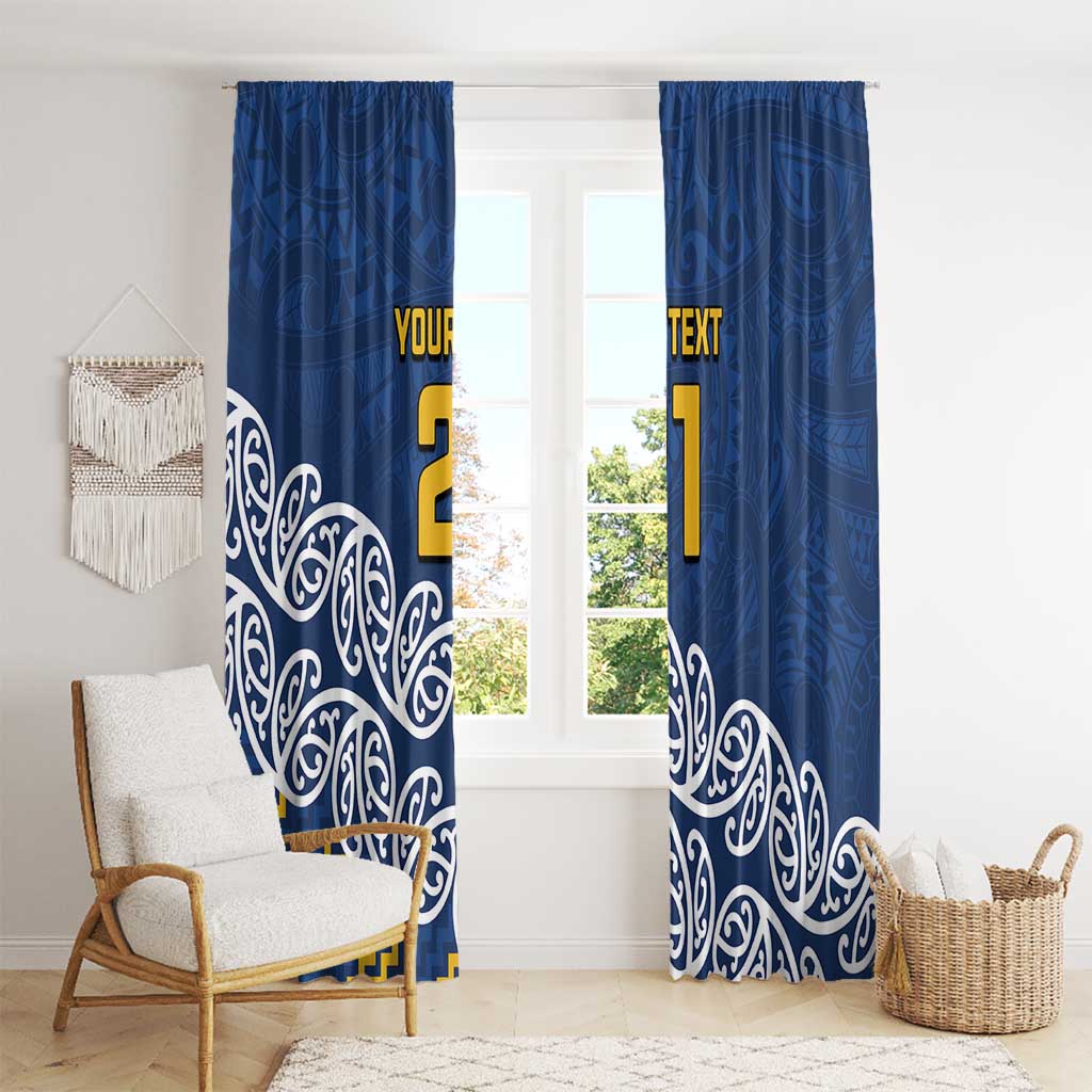 New Zealand Rugby Pacific Custom Window Curtain Kahupeka Maori Kowhaiwhai Pattern LT9 - Polynesian Pride