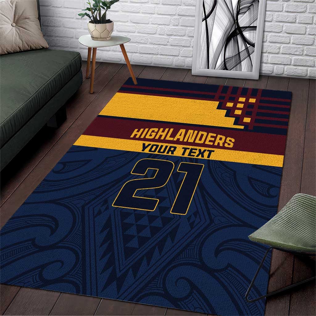 New Zealand Rugby Pacific Custom Area Rug Kahupeka Retro 2025 Taniko Motif LT9 Blue - Polynesian Pride