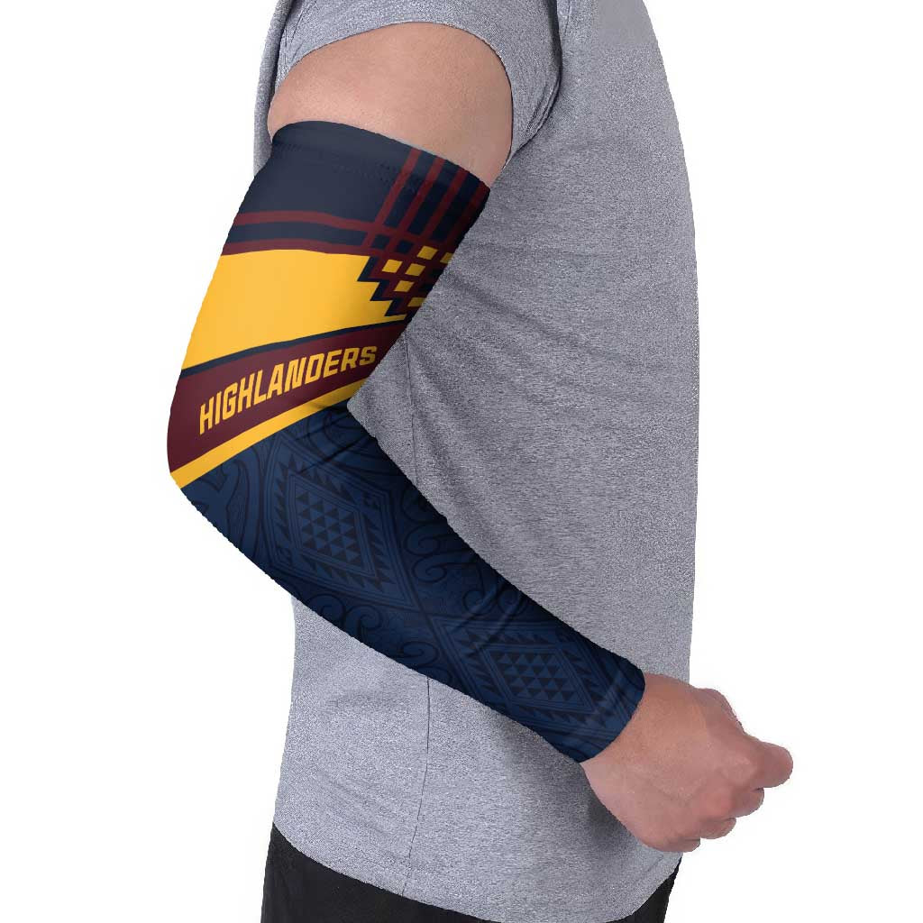 New Zealand Rugby Pacific Custom Arm Sleeves Kahupeka Retro 2025 Taniko Motif - Polynesian Pride