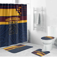 New Zealand Rugby Pacific Custom Bathroom Set Kahupeka Retro 2025 Taniko Motif - Polynesian Pride