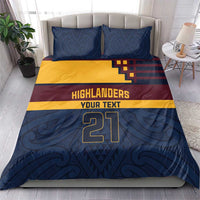 New Zealand Rugby Pacific Custom Bedding Set Kahupeka Retro 2025 Taniko Motif
