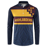 New Zealand Rugby Pacific Custom Button Sweatshirt Kahupeka Retro 2025 Taniko Motif