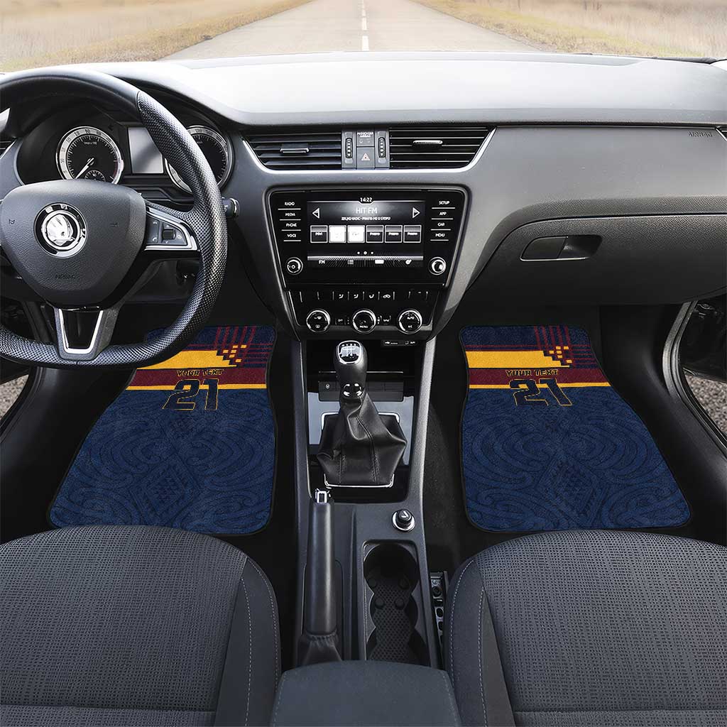 New Zealand Rugby Pacific Custom Car Mats Kahupeka Retro 2025 Taniko Motif LT9 Set 2pcs - Front Blue - Polynesian Pride