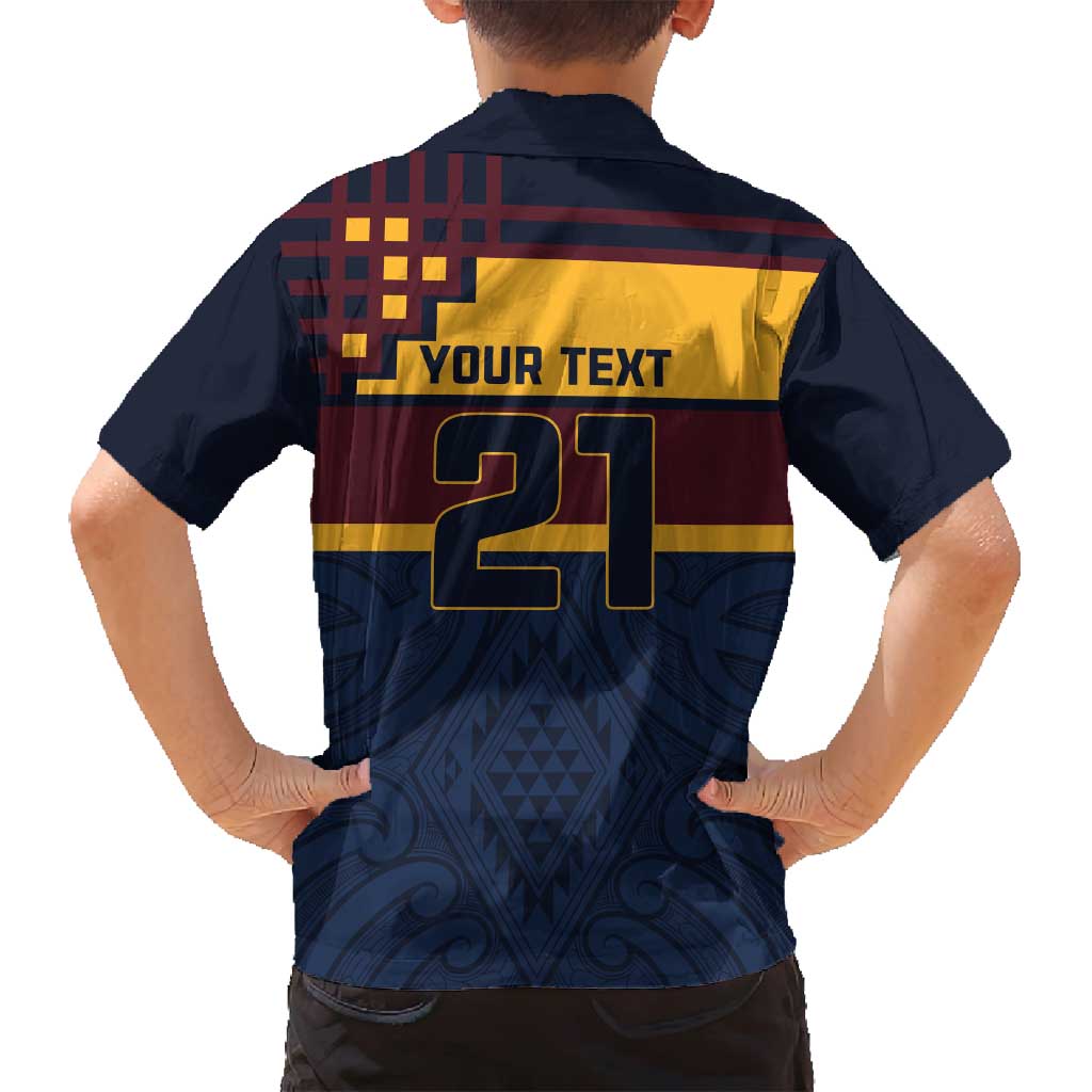 New Zealand Rugby Pacific Custom Family Matching Off Shoulder Short Dress and Hawaiian Shirt Kahupeka Retro 2025 Taniko Motif