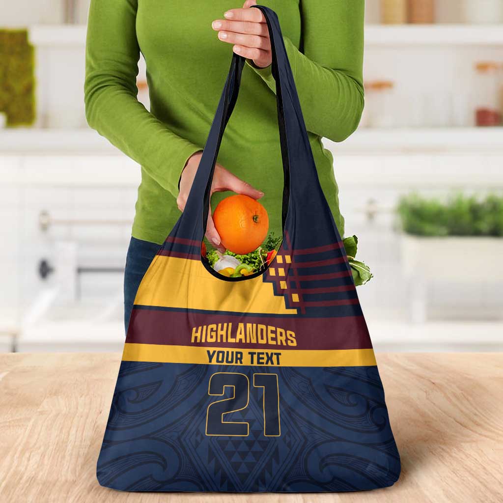 New Zealand Rugby Pacific Custom Grocery Bag Kahupeka Retro 2025 Taniko Motif LT9 - Polynesian Pride