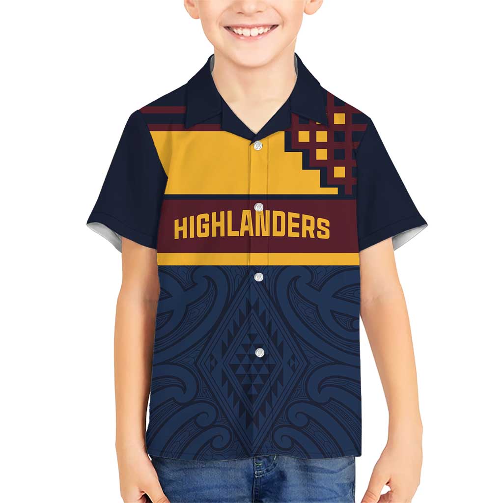New Zealand Rugby Pacific Custom Kid Hawaiian Shirt Kahupeka Retro 2025 Taniko Motif