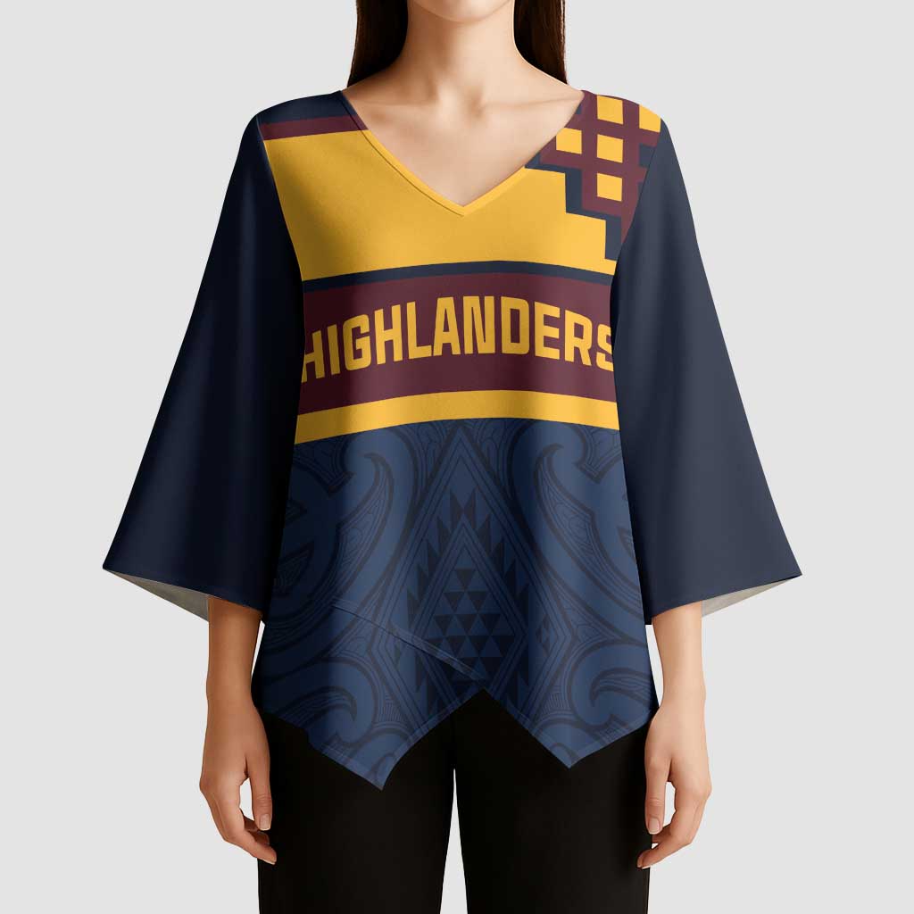 New Zealand Rugby Pacific Custom Kimono Sleeve Blouse Kahupeka Retro 2025 Taniko Motif - Polynesian Pride