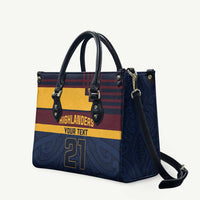 New Zealand Rugby Pacific Custom Leather Bag Kahupeka Retro 2025 Taniko Motif - Polynesian Pride