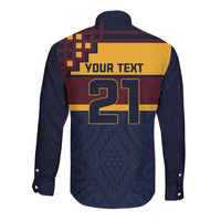 New Zealand Rugby Pacific Custom Long Sleeve Button Shirt Kahupeka Retro 2025 Taniko Motif LT9 - Polynesian Pride