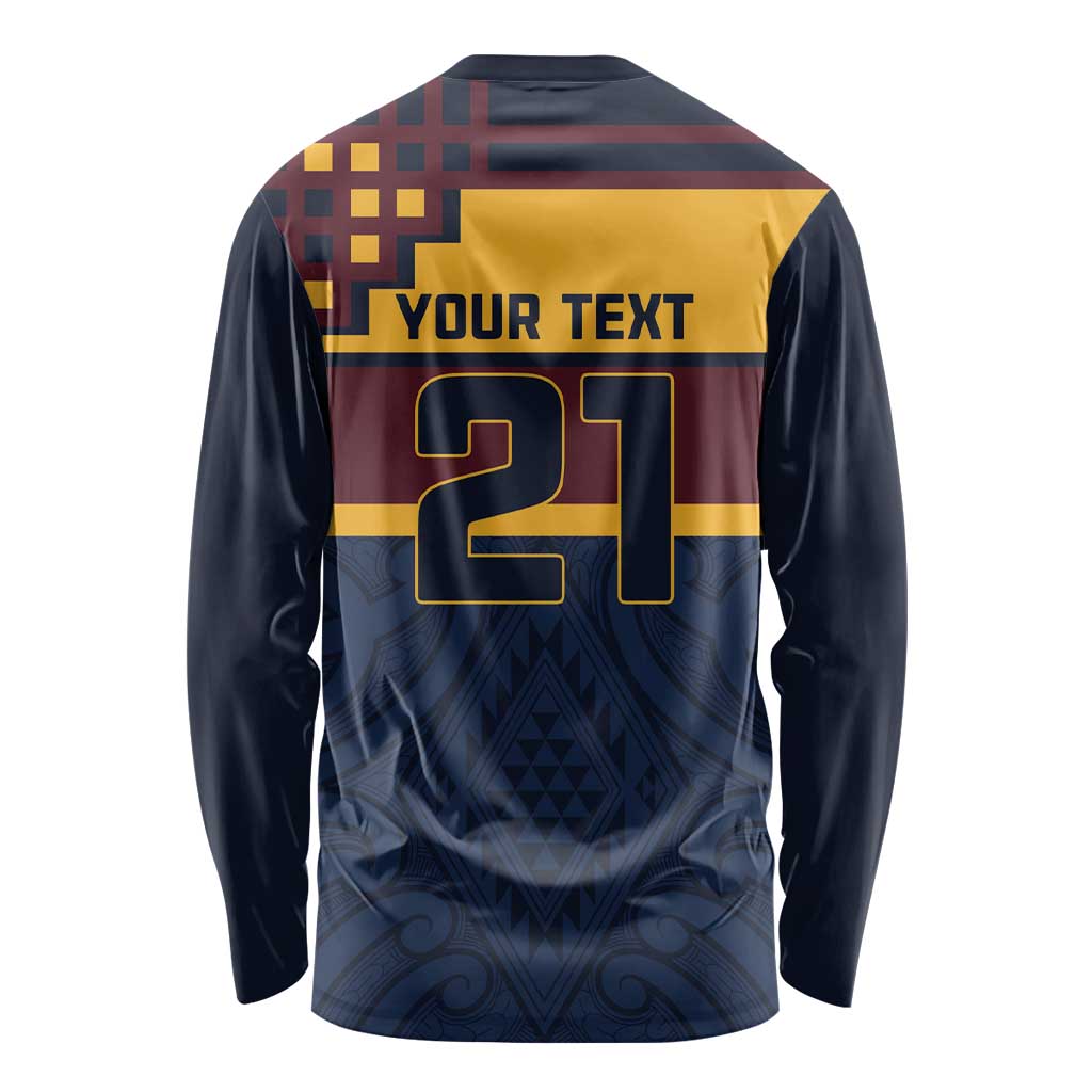 New Zealand Rugby Pacific Custom Long Sleeve Shirt Kahupeka Retro 2025 Taniko Motif LT9 - Polynesian Pride