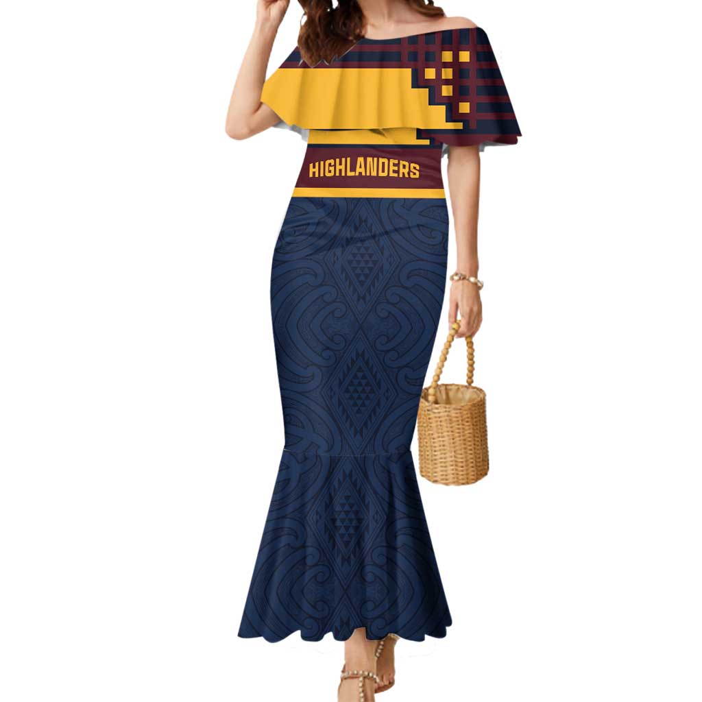 New Zealand Rugby Pacific Custom Mermaid Dress Kahupeka Retro 2025 Taniko Motif