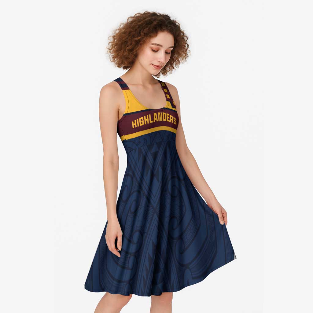 New Zealand Rugby Pacific Custom Midi Dress Kahupeka Retro 2025 Taniko Motif LT9 - Polynesian Pride