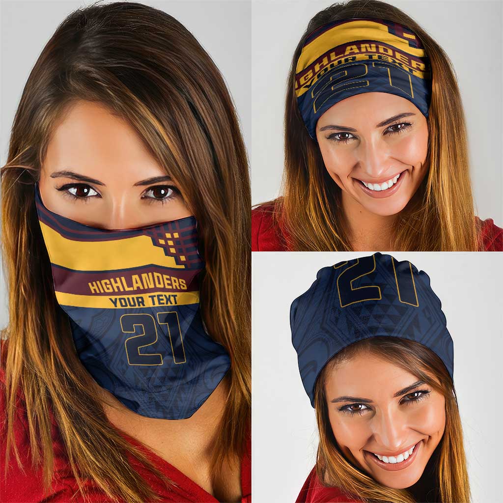 New Zealand Rugby Pacific Custom Neck Gaiter Kahupeka Retro 2025 Taniko Motif - Polynesian Pride