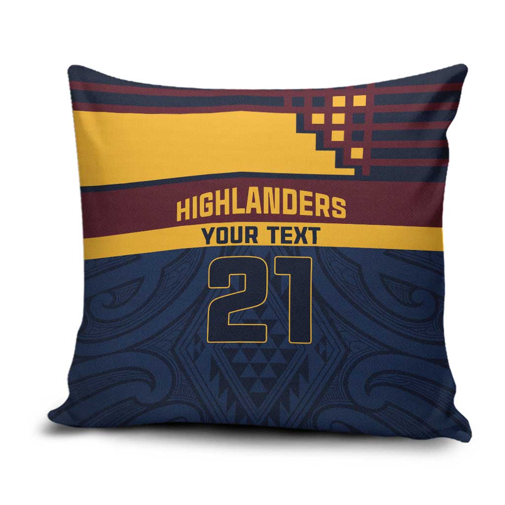New Zealand Rugby Pacific Custom Pillow Cover Kahupeka Retro 2025 Taniko Motif - Polynesian Pride