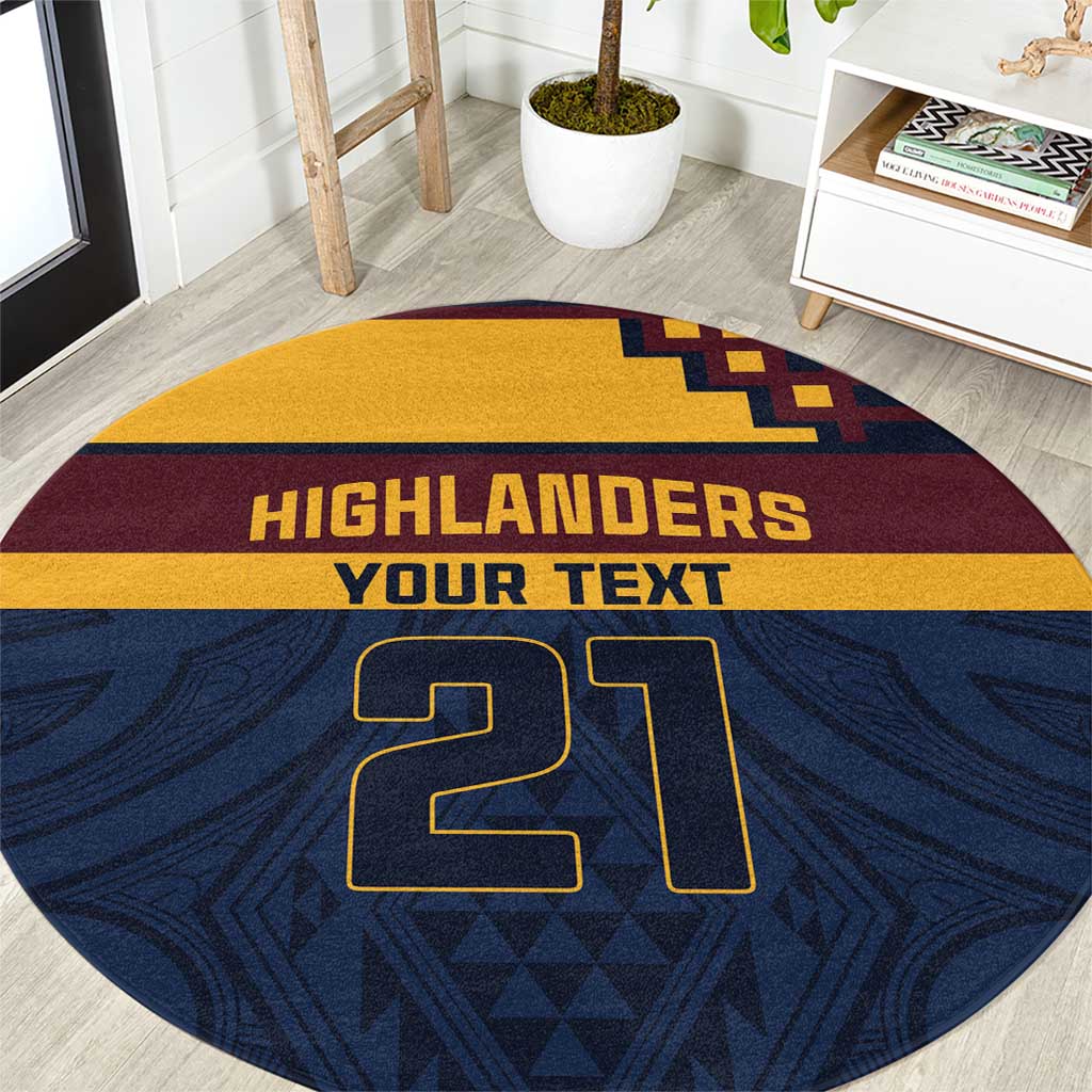 New Zealand Rugby Pacific Custom Round Carpet Kahupeka Retro 2025 Taniko Motif